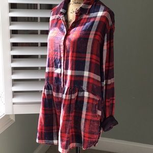 Free people flannel. With pockets. Runs large